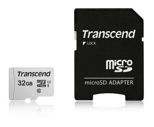 Obrázek Transcend 32GB microSDHC 300S UHS-I U1 (Class 10) paměťová karta (s adaptérem) 