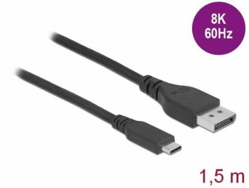 Obrázek Delock Obousměrný kabel USB Type-C™ na DisplayPort (režim DP Alt) s certifikací 8K 60 Hz 1,5 m DP 8K