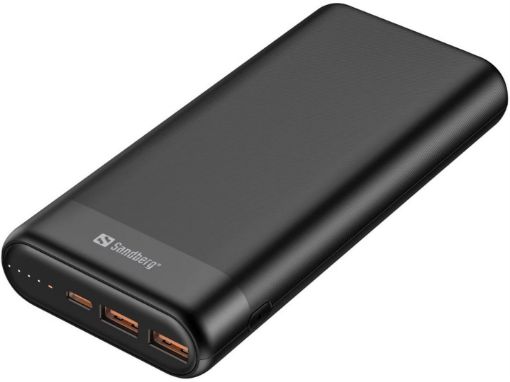 Obrázek Sandberg Powerbank 20000mAh, USB-C PD 65W + 2x QC3.0, černá