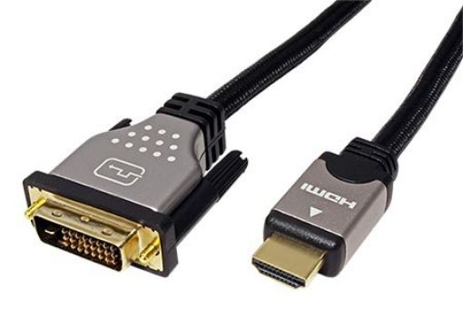 Obrázek Roline DVI-HDMI kabel, DVI-D(M) - HDMI A(M), černostříbrný, 3m