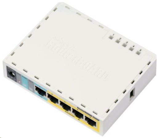 Obrázek MikroTik RouterBOARD hEX PoE Lite, 650MHz CPU, 64MB RAM, 5x LAN, USB, PoE, 1x USB, vč. L4 licence