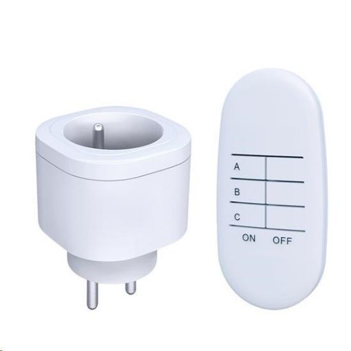 Obrázek Solight dálkově ovládané zásuvky set 2 + 1, 2 zásuvky, 1 ovladač, learning code