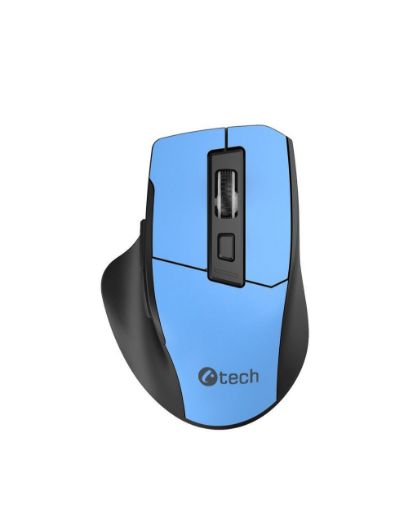 Obrázek C-TECH myš Ergo WLM-05, bezdrátová, 1600DPI, 6 tlačítek, USB nano receiver, modrá