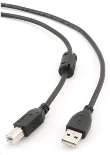 Obrázek Kabel USB 2.0 A-B propojovací 1,8m Premium (černý, ferit, zlacené kontakty) Gembird
