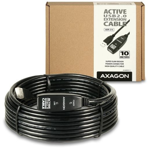 Obrázek AXAGO ADR-210 USB2.0 aktivní prodlužka/repeater kabel 10m