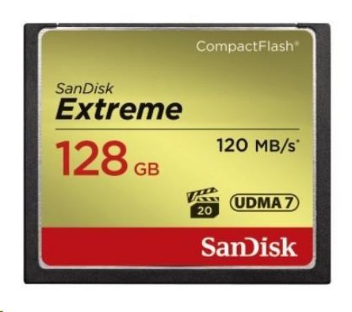 Obrázek SanDisk Compact Flash Card 128GB Extreme (R:120/W:85 MB/s UDMA7)