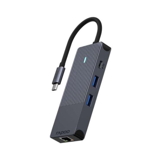 Obrázek RAPOO adaptér UCM-2004, 8-in-1 USB-C Multiport Adapter