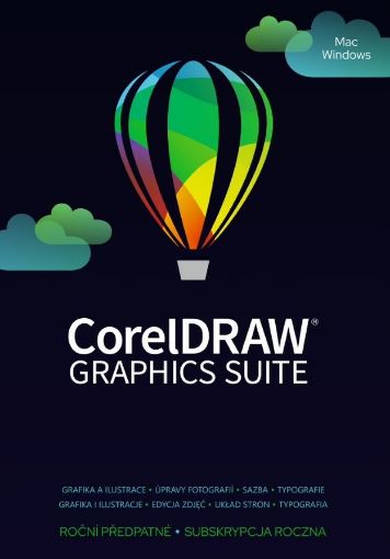Obrázek CorelDRAW Graphics Suite 365-Day Subs. Renewal (2501+) EN/DE/FR/BR/ES/IT/NL/CZ/PL