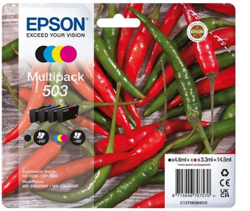 Obrázek EPSON ink bar Multipack "Chilli" 4-colours 503 Ink, ČB 210, BAR 165 stran