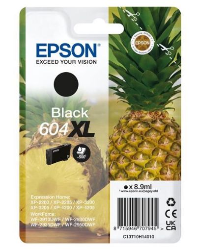 Obrázek EPSON ink čer Singlepack "Ananas" Black 604XL Ink, ČB 500 stran