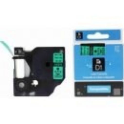 Obrázek Xerox kompatibilní páska s DYMO, 45019 S0720590, 12mm x 7m, černý tisk / zelený podklad, D1 - ALLPRINT