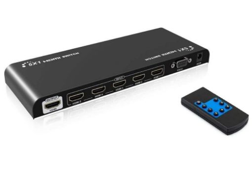 Obrázek PremiumCord 4Kx2K@60Hz HDMI 2.0 switch 5:1 HDR, RS232 s dálkovým ovladačem