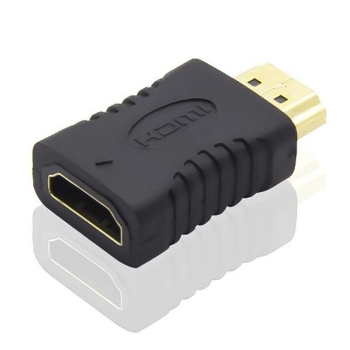 Obrázek PremiumCord adaptér HDMI  - HDMI  (F/M), krátká, zlacené konektory