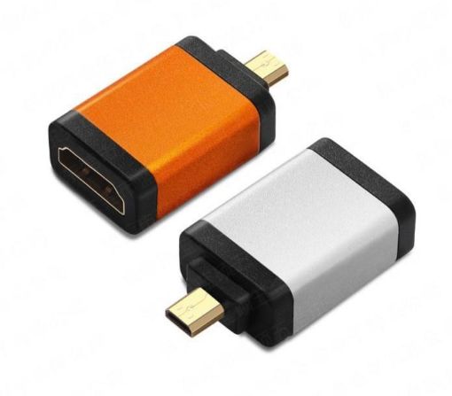 Obrázek PremiumCord adaptér HDMI A - micro HDMI D (F/M), oranžová