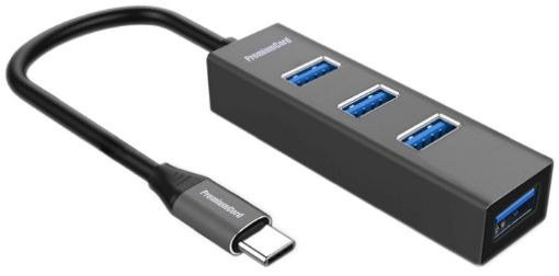 Obrázek PremiumCord 5G SuperSpeed USB Hub Type C na 4x USB 3.2 Gen 1