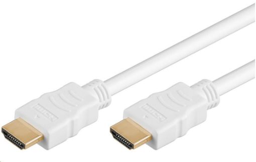 Obrázek PremiumCord HDMI High Speed + Ethernet kabel, zlacené konektory, 1m, bílý