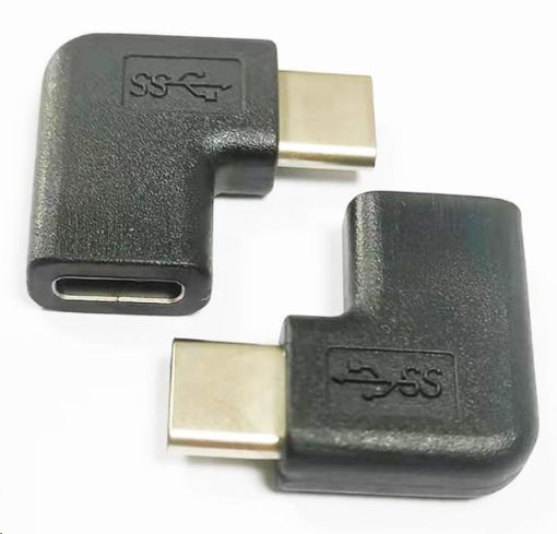 Obrázek PremiumCord Adaptér USB-C/male - C/female zahnutý 90°