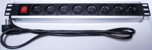 Obrázek PremiumCord Panel napájecí do 19" racku 1.5U, 8x230V, 2m kabel, vypínač