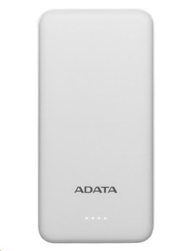 Obrázek ADATA PowerBank AT10000 - externí baterie pro mobil/tablet 10000mAh, bílá