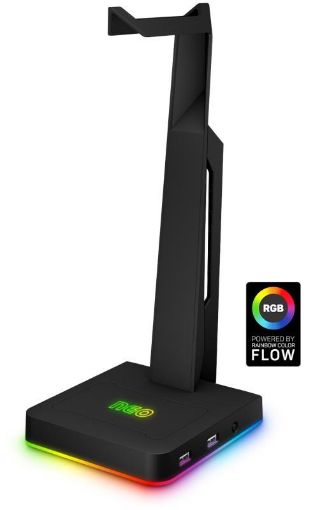 Obrázek CONNECT IT NEO Stand-It RGB stojánek na sluchátka + USB hub, černá