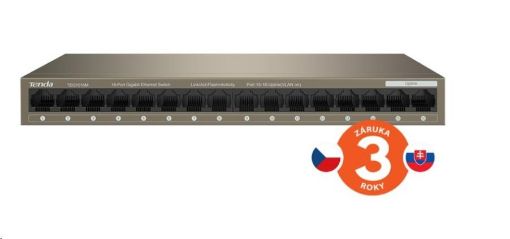 Obrázek Tenda TEG1016M - 16-port Gigabit Ethernet Switch, 10/100/1000 Mbps, Fanless, Kov