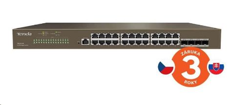 Obrázek Tenda TEG3328F - L2 Managed Gigabit Switch, 24x RJ45 10/100/1000 Mb/s, 4x SFP 1 Gb/s