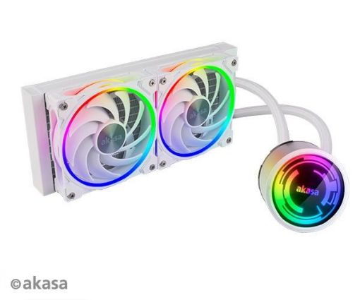 Obrázek AKASA chladič CPU SOHO 240 Dawn Edition, Dual radiator liquid CPU cooler ARGB LED, White