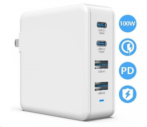 Obrázek Viking nabíječka USB GaN 100W, podpora PD3.0 a QC4+, bílá