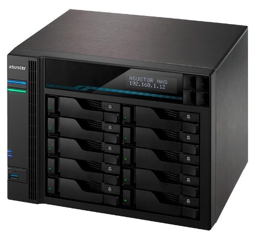 Obrázek Asustor AS6510T 10-bay NAS Lockerstor 10, 8GB DDR4, 2xM.2, 2x10GE, 2x2.5GE, 2xUSB3.2, Atom C3538 4core 2.1GHz