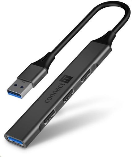 Obrázek CONNECT IT USB-A hub, (1xUSB-A 3.0, 3xUSB-A 2.0), externí, antracitová