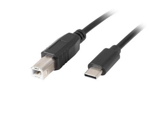 Obrázek LANBERG USB-C (M) na USB-B (M) 2.0 kabel 1,8m, černý 