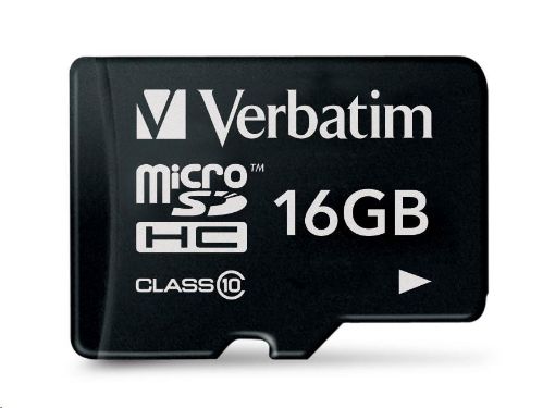 Obrázek VERBATIM MicroSDHC karta 16GB Class 10 (R:45/W:10 MB/s)