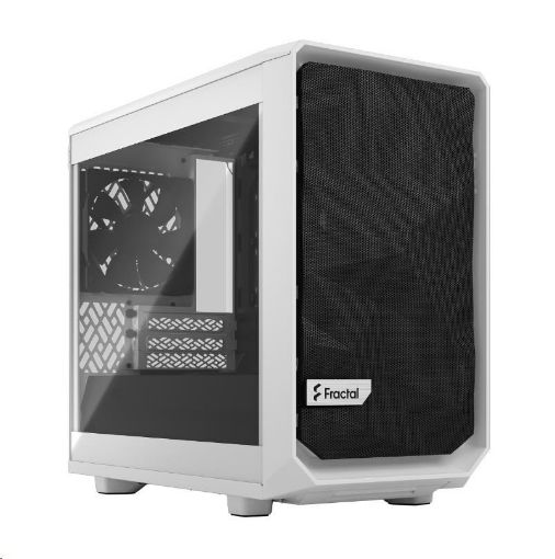 Obrázek FRACTAL DESIGN skříň Meshify 2 Nano White TG Clear Tint, USB 3.1 Type-C, 2x USB 3.0, bez zdroje, miniITX