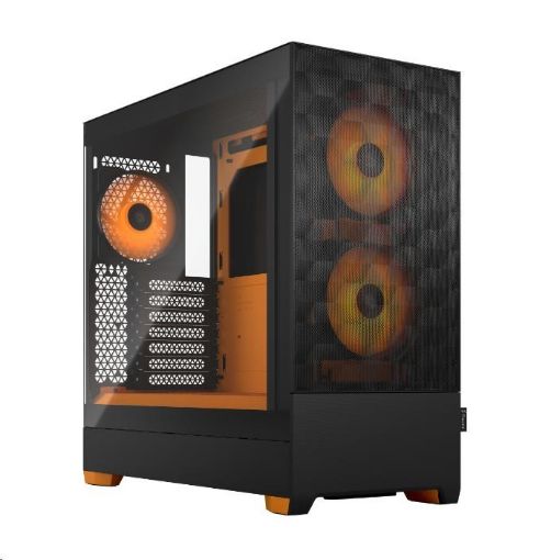 Obrázek FRACTAL DESIGN skříň Pop Air RGB Orange Core TG Clear Tint, 2x USB 3.0, bez zdroje, ATX