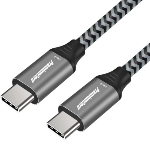 Obrázek PremiumCord USB-C kabel ( USB 3.2 GEN 2, 3A, 60W, 20Gbit/s ) bavlněný oplet, 0,5m