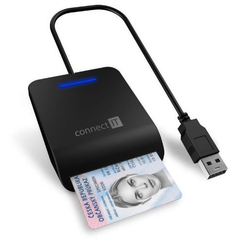 Obrázek CONNECT IT USB čtečka eObčanek a čipových karet, černá