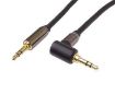 Obrázek PremiumCord HQ stíněný kabel stereo Jack 3.5mm - Jack 3.5mm zahnutý 90°, 1,5m