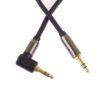 Obrázek PremiumCord HQ stíněný kabel stereo Jack 3.5mm - Jack 3.5mm zahnutý 90°, 1,5m