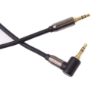 Obrázek PremiumCord HQ stíněný kabel stereo Jack 3.5mm - Jack 3.5mm zahnutý 90°, 1,5m