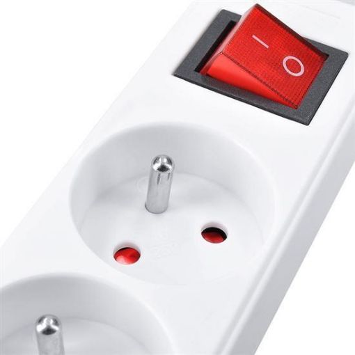 Obrázek Solight prodlužovací přívod, 4 zásuvky, bílý, vypínač, 5m