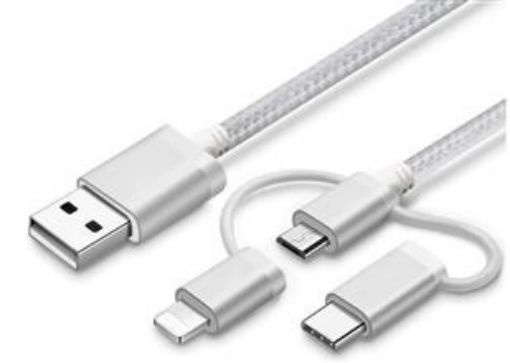 Obrázek Datový kabel USB 3v1 šedý