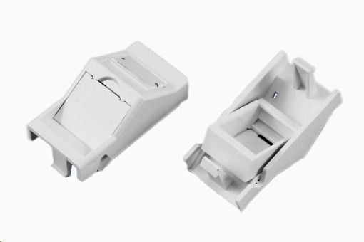 Obrázek Modul neosazený 1x RJ45, 22,5x45 mm s prachovkou úhlový