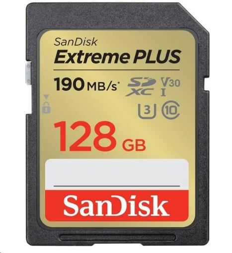 Obrázek SanDisk SDXC karta 128GB Extreme PLUS (190 MB/s Class 10, UHS-I U3 V30)