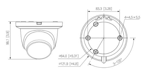 Obrázek Dahua IPC-HDW2441TM-S-0360B, IP kamera, 4Mpx, 1/2.9" CMOS, objektiv 3,6 mm, IR<30, IP67