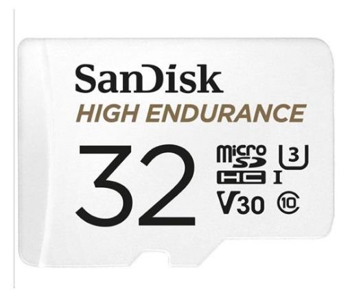 Obrázek SanDisk MicroSDHC karta 32GB High Endurance (R:100/W:40 MB/s, Class 10, U3 V30) + adaptér