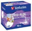 Obrázek VERBATIM DVD+R(10-pack) DOUBLE 8X 8.5GB PRINT jewe