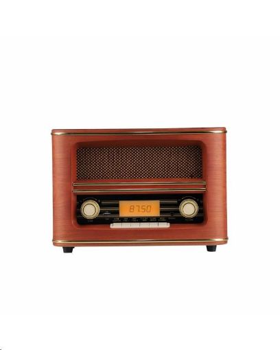 Obrázek Orava RR-55 retro rádio, LCD displej, 2x2,5W, Bluetooth, výstup na sluchátka, USB, AUX vstup, FM rádio, Anténa