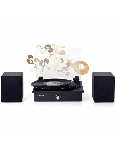 Obrázek Orava RR-41 gramofon, 2x 10W, AUX vstup, AUDIO out, Bluetooth, 33, 45 a 78 RPM, černá