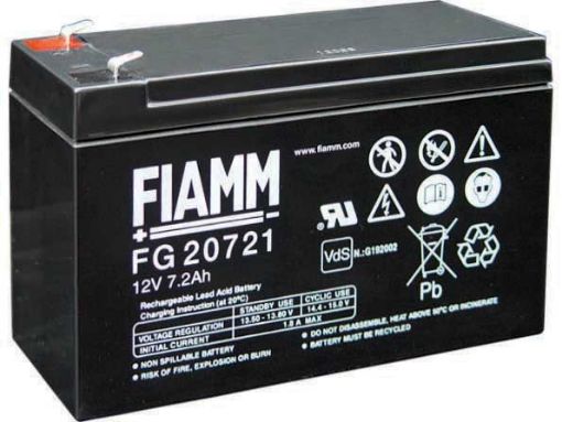 Obrázek Baterie - Fiamm FG20721 (12V/7,2Ah - Faston 187), životnost 5let