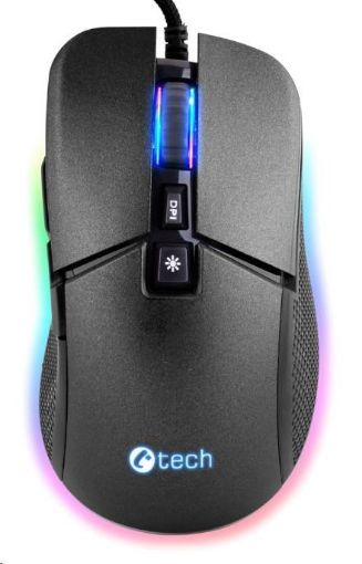 Obrázek C-TECH herní myš Dawn, casual gaming, 6400 DPI, RGB podsvícení, USB